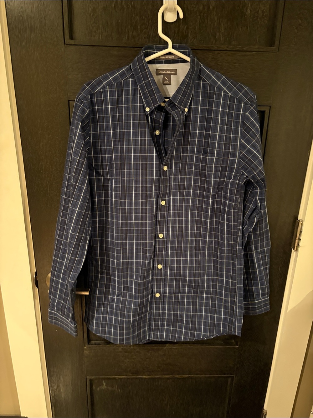 Eddie Bauer wrinkle free slim plaid shirt small like new